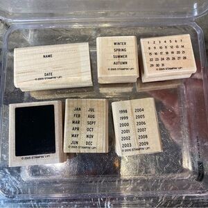 Stampin Up It's a Date 6 Pc Stamp Set Calendar Months Days Year